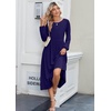 Zeagoo Long Sleeve Dresses for Women 2026 Fall Winter Casual Flowy A-Line Boho Midi Party Long Dress with Pockets(Navy 2)