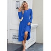 Zeagoo Long Sleeve Dresses for Women 2026 Fall Winter Casual Flowy A-Line Boho Midi Party Long Dress with Pockets(Navy)