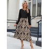 Zeagoo Long Sleeve Dresses for Women 2026 Fall Winter Casual Flowy A-Line Boho Midi Party Long Dress with Pockets(Pat2)