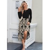 Zeagoo Long Sleeve Dresses for Women 2026 Fall Winter Casual Flowy A-Line Boho Midi Party Long Dress with Pockets(Pat2)
