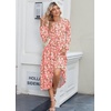 Zeagoo Long Sleeve Dresses for Women 2026 Fall Winter Casual Flowy A-Line Boho Midi Party Long Dress with Pockets(Pink Floral)