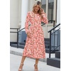 Zeagoo Long Sleeve Dresses for Women 2026 Fall Winter Casual Flowy A-Line Boho Midi Party Long Dress with Pockets(Pink Floral)