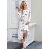 Zeagoo Long Sleeve Dresses for Women 2026 Fall Winter Casual Flowy A-Line Boho Midi Party Long Dress with Pockets(White Floral)