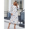Zeagoo Long Sleeve Dresses for Women 2026 Fall Winter Casual Flowy A-Line Boho Midi Party Long Dress with Pockets(White Floral)