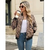Zeagoo Women Bomber Jacket Button Down Varsity Jackets Casual Shacket(A-leopard)