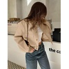 Zeagoo Women Bomber Jacket Button Down Varsity Jackets Casual Shacket(Khaki)