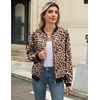 Zeagoo Women Bomber Jacket Button Down Varsity Jackets Casual Shacket(Leopard)