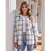 Zeagoo Women Flannel Shacket Jacket Plaid Button Down Long Sleeve Shirt(Black White-gw40)