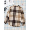 Zeagoo Women Flannel Shacket Jacket Plaid Button Down Long Sleeve Shirt(Brown 2)