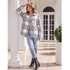Zeagoo Women Flannel Shacket Jacket Plaid Button Down Long Sleeve Shirt(Grey-gw568)