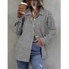 Zeagoo Women Flannel Shacket Jacket Plaid Button Down Long Sleeve Shirt(Houndstooth 1)