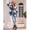 Zeagoo Women Flannel Shacket Jacket Plaid Button Down Long Sleeve Shirt(Navy Plaid-gz547)