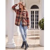 Zeagoo Women Flannel Shacket Jacket Plaid Button Down Long Sleeve Shirt(Orange)
