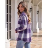 Zeagoo Women Flannel Shacket Jacket Plaid Button Down Long Sleeve Shirt(Purple-gz680)
