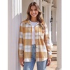 Zeagoo Women Flannel Shacket Jacket Plaid Button Down Long Sleeve Shirt(Yellow-gw578)