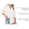Zeagoo Womens Button Down Shirts Long Sleeve Casual Cotton Gauze Tops(Aa-white)