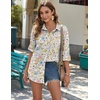 Zeagoo Womens Button Down Shirts Long Sleeve Casual Cotton Gauze Tops(Apricot Blossom)