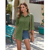 Zeagoo Womens Button Down Shirts Long Sleeve Casual Cotton Gauze Tops(Army Green)