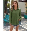 Zeagoo Womens Button Down Shirts Long Sleeve Casual Cotton Gauze Tops(Army Green)