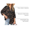Zeagoo Womens Button Down Shirts Long Sleeve Casual Cotton Gauze Tops(Black Hawaiian)