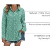 Zeagoo Womens Button Down Shirts Long Sleeve Casual Cotton Gauze Tops(Green Floral)