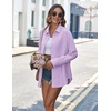 Zeagoo Womens Button Down Shirts Long Sleeve Casual Cotton Gauze Tops(Lavender)