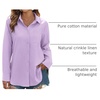 Zeagoo Womens Button Down Shirts Long Sleeve Casual Cotton Gauze Tops(Lavender)