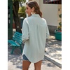 Zeagoo Womens Button Down Shirts Long Sleeve Casual Cotton Gauze Tops(Light Green)