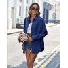 Zeagoo Womens Button Down Shirts Long Sleeve Casual Cotton Gauze Tops(Navy Blue)