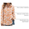 Zeagoo Womens Button Down Shirts Long Sleeve Casual Cotton Gauze Tops(Orange Tropical)