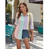 Zeagoo Womens Button Down Shirts Long Sleeve Casual Cotton Gauze Tops(Stripes)