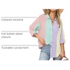 Zeagoo Womens Button Down Shirts Long Sleeve Casual Cotton Gauze Tops(Stripes)