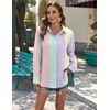 Zeagoo Womens Button Down Shirts Long Sleeve Casual Cotton Gauze Tops(Stripes)