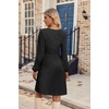 Zeagoo Women’s Fall Sweater Dresses with Pockets Crew Neck Long Sleeve A-Line Dresses for Women 2025 Casual Winter Dresses(Black)