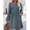 Zeagoo Women’s Fall Sweater Dresses with Pockets Crew Neck Long Sleeve A-Line Dresses for Women 2025 Casual Winter Dresses(Dark Blue)