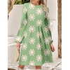 Zeagoo Women’s Fall Sweater Dresses with Pockets Crew Neck Long Sleeve A-Line Dresses for Women 2025 Casual Winter Dresses(Floral Green)