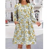 Zeagoo Women’s Fall Sweater Dresses with Pockets Crew Neck Long Sleeve A-Line Dresses for Women 2025 Casual Winter Dresses(Floral White)