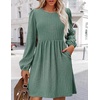 Zeagoo Women’s Fall Sweater Dresses with Pockets Crew Neck Long Sleeve A-Line Dresses for Women 2025 Casual Winter Dresses(Mint Green)