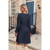 Zeagoo Women’s Fall Sweater Dresses with Pockets Crew Neck Long Sleeve A-Line Dresses for Women 2025 Casual Winter Dresses(Navy Blue)