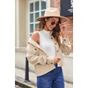 Zeagoo Womens Fashion Cropped Corduroy Shackets Button Down Jackets Tops Fall Trendy Lightweight Long Sleeve Shirts(Apricot)