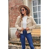 Zeagoo Womens Fashion Cropped Corduroy Shackets Button Down Jackets Tops Fall Trendy Lightweight Long Sleeve Shirts(Apricot)