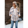 Zeagoo Womens Flannel Jacket Fleece Lined Shacket Fall Outfits Plaid Sherpa(Blue)