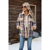Zeagoo Womens Flannel Jacket Fleece Lined Shacket Fall Outfits Plaid Sherpa(Light Green)