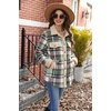 Zeagoo Womens Flannel Jacket Fleece Lined Shacket Fall Outfits Plaid Sherpa(Light Green)