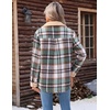 Zeagoo Womens Flannel Jacket Fleece Lined Shacket Fall Outfits Plaid Sherpa(Light Green)