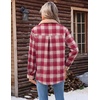 Zeagoo Womens Flannel Jacket Fleece Lined Shacket Fall Outfits Plaid Sherpa(Red)