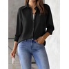 Zeagoo Womens Floral Button Down Shirt Long Sleeve Work Blouse with Pocket(A-black)