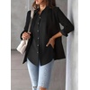 Zeagoo Womens Floral Button Down Shirt Long Sleeve Work Blouse with Pocket(A-black)