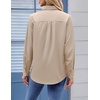 Zeagoo Womens Floral Button Down Shirt Long Sleeve Work Blouse with Pocket(B-beige)