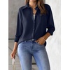 Zeagoo Womens Floral Button Down Shirt Long Sleeve Work Blouse with Pocket(B-blue)